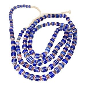 Antique Venetian 6-Layer Blue Chevron African Trade Beads